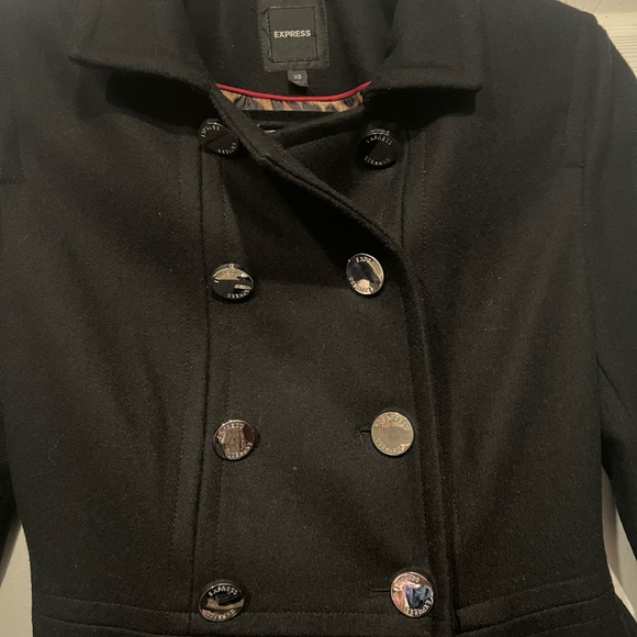 Express Wool Blend Long Pea Coat Size XS - Picture 2 of 9